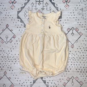 Ralph Lauren yellow and white striped bubble romper